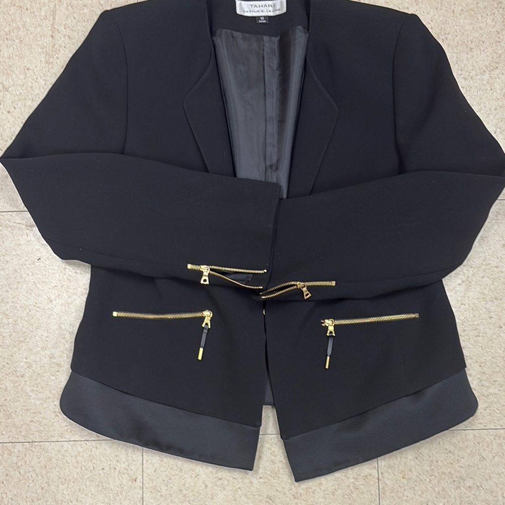 Black Blazer with Gold Accents - Picture 5 of 13